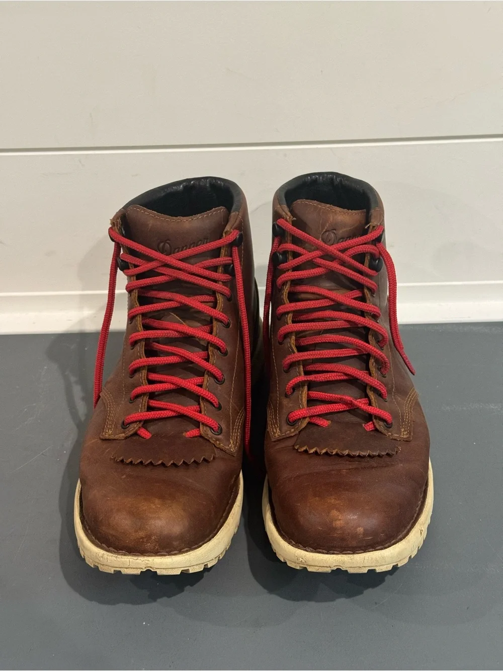 Danner Brown Leather Hiking Boots with Red Laces